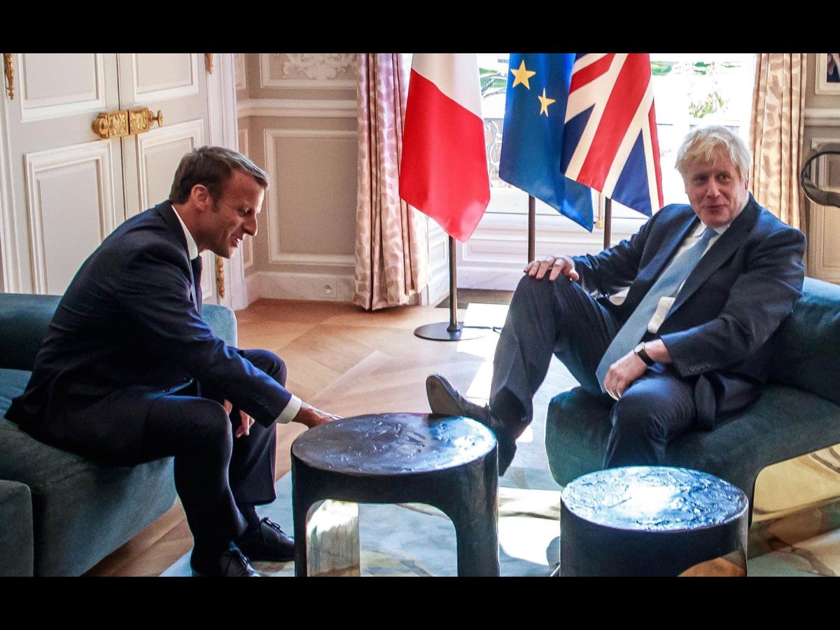 Question: Should an expensively educated British ‘gentleman’ put his feet on his host’s furniture? Answer: No.  It’s embarrassing to hold the same passport as this PM. Maybe he thinks Macron is there to polish his shoes. #Boris #Macron #NotMyPM