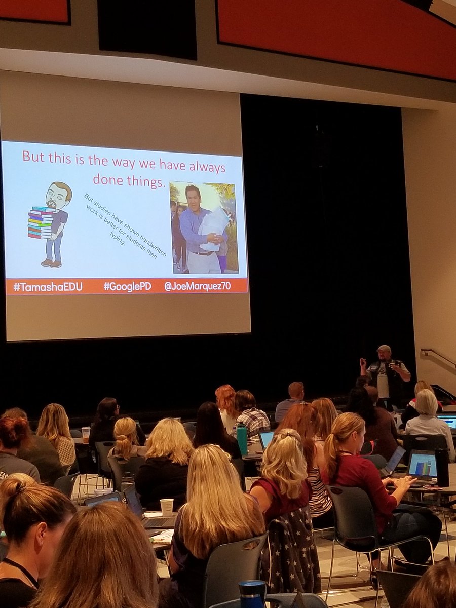 MonroeWAschools's tweet image. @JoeMarquez70 delivering an inspiring keynote! Joe&apos;s energy is palpable while he encourages the room to feel empowered to #DitchThatFear and work together to embrace technology. 
#CollaborativeSupport #GooglePD