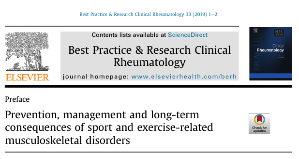 Honor to serve as a guest editor for Best Prac Res Clin Rheum edition on Regional MSK Problems with a focus on Sport a few gems from top clinical researcher teams <a href="/Dr_CMcKay/">Carly McKay</a> <a href="/ewa_roos/">Ewa Roos</a> <a href="/kaymcrossley/">KC (she/her)</a> <a href="/CarolynAEmery/">caemery</a> <a href="/CGMMaher/">Chris Maher</a> <a href="/PeteOSullivanPT/">Peter O'Sullivan</a> @EvertVerhagen  sciencedirect.com/journal/best-p…
