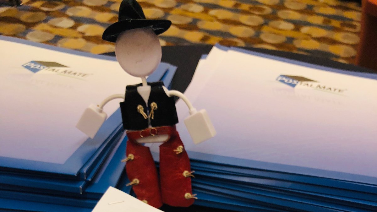 RS_Associates's tweet photo. Hub Man from PostalMate is ready for class! #PostalMate #PCSynergy #RSExpo19 🤠 https://t.co/wFBV1BFfzY