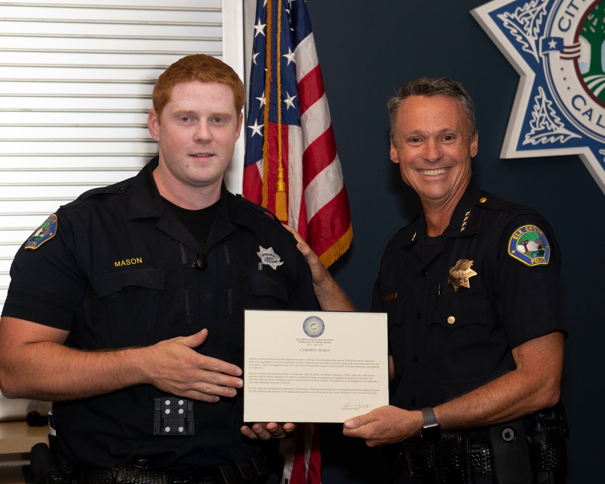 Very happy to recognize these awesome team members as our Employees of the Quarter for Q2 of this year!  Congrats to Officer Diaz, Dispatch Supervisor Ramirez and Detective Mason!  Great work!  #Proud