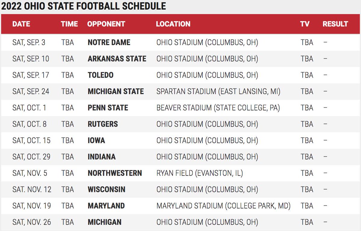 Nd Schedule 2022 تويتر \ Dan Hope على تويتر: "Ohio State's Schedules For The 2022 And 2023  Seasons. The Buckeyes Are Currently Slated To Play Eight Home Games In 2022  And Only Six Home Games