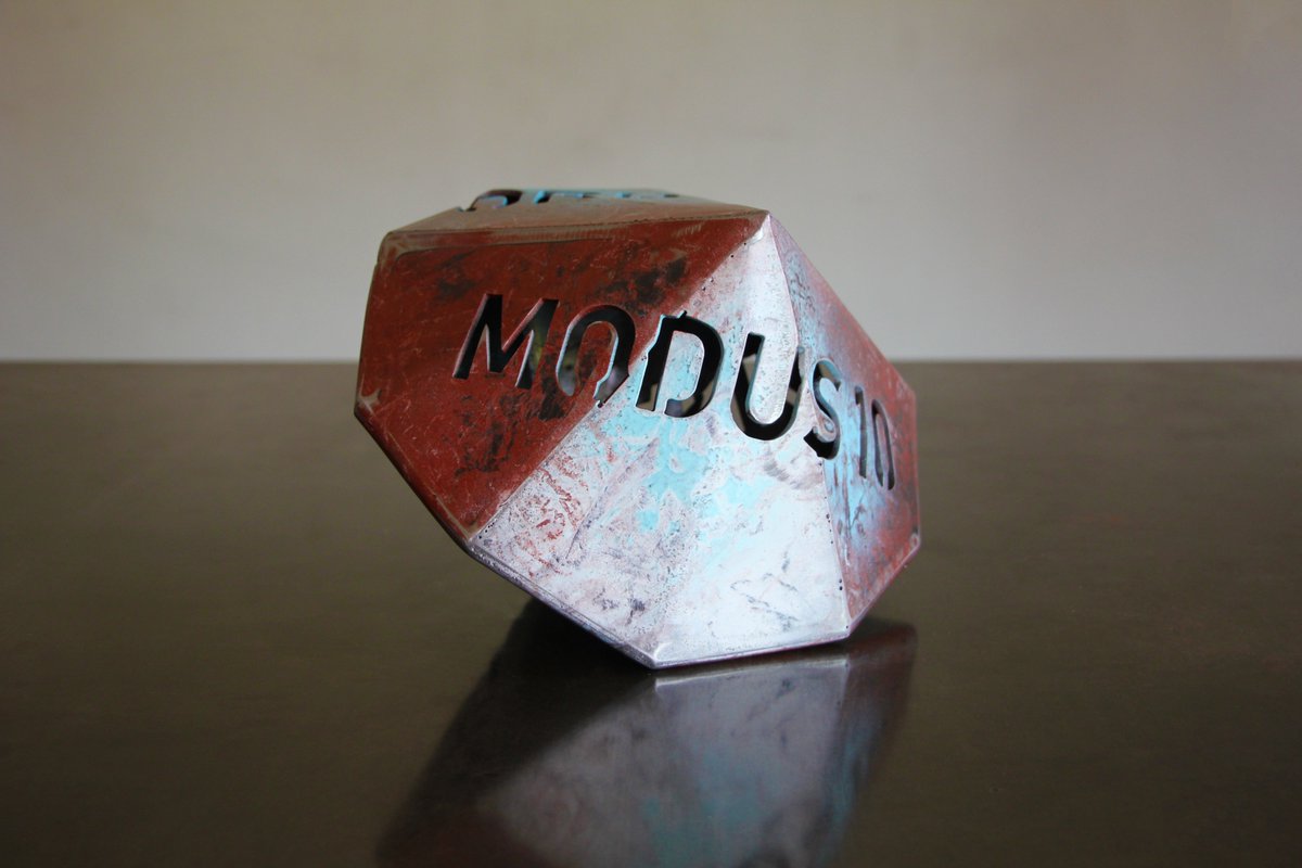 modusstudio's tweet photo. Chris Lankford recently received the celebration he deserves! The entire modus team put together a surprise pinball party, and to commemorate his 10 year work anniversary modus shop designed and fabricated this sculpture titled “d10”. Thank you, Lankford! #modusstudio #mobration https://t.co/JrowPxZIn7