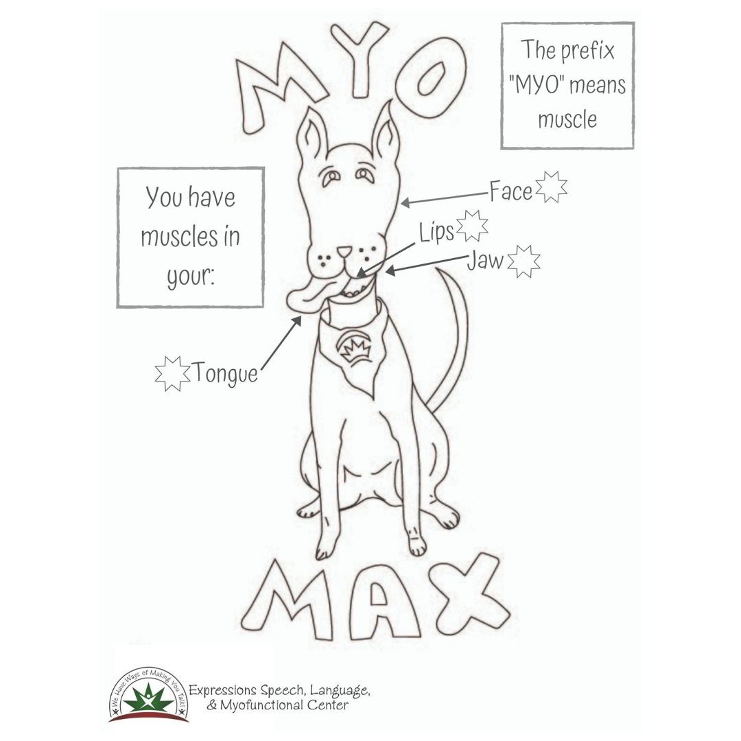Expressions Speech, Language, &amp; Myofunctional Center offers myofunctional therapy to all ages. 

Check out our new Myo Max coloring sheet!

You can print him out for your kids and learn more about Orofacial Myology with the link below!

buff.ly/2ZaK6KN