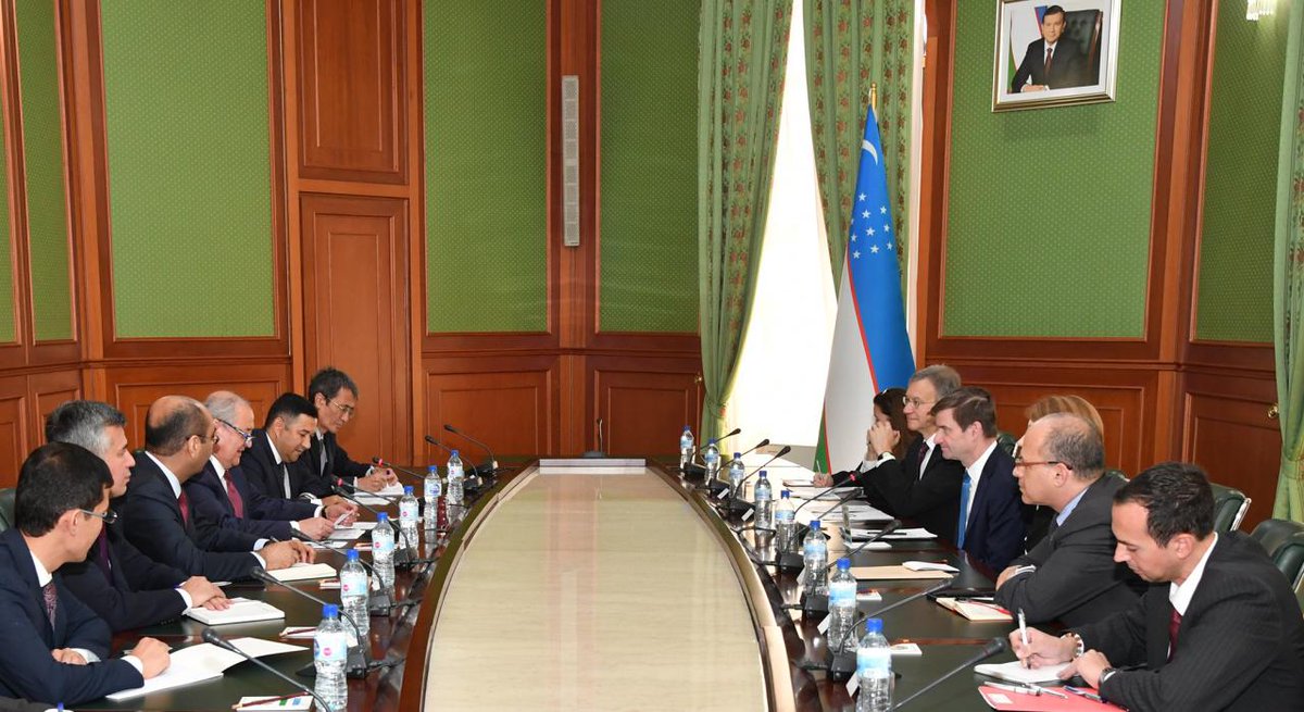 Navbahor's tweet photo. Under Secretary David Hale touring #CentralAsia. Uzbekistan-US talks in Tashkent today: Discussions with Mirziyoyev admin included #MirziyoyevReforms #USAssistance #EducationalExchanges #Afghanistan #CentralAsiaSecurity. Yesterday Hale attended C5+1 meeting in Nur-Sultan. https://t.co/GGWnenk4tk