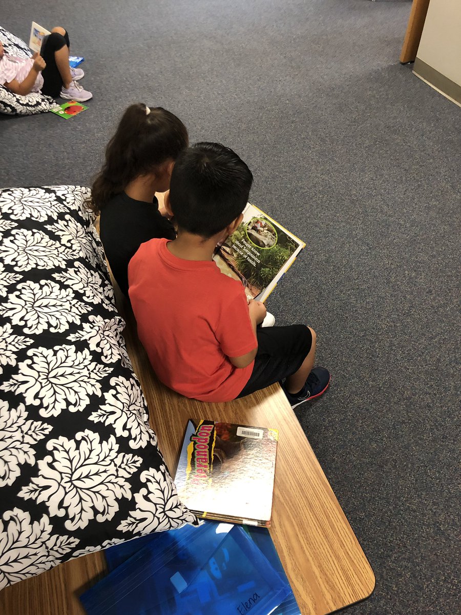 Enjoying our new reading spot! #finchfalcons #finchliveskind #firstgrade