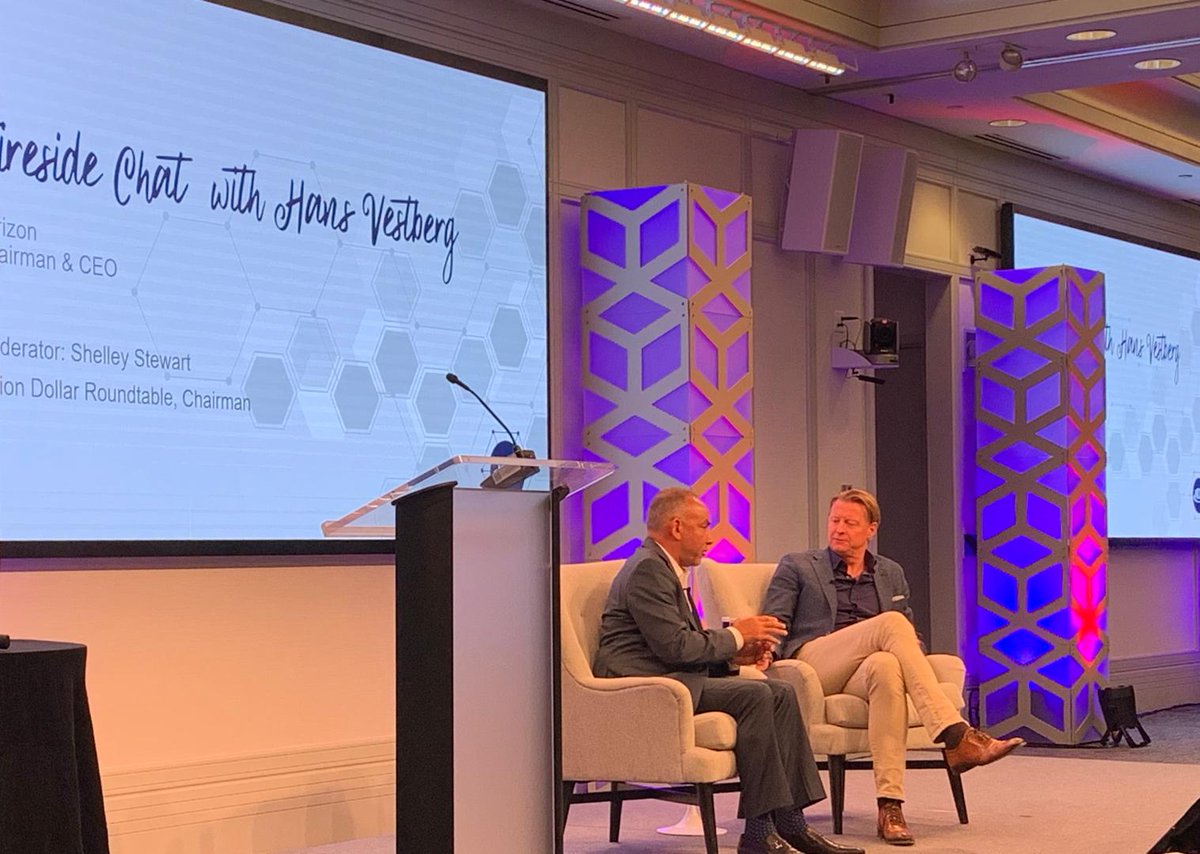 The afternoon portion of our <a href="/bdrusainc/">bdrusa</a> Annual Summit has started with a great conversation with Shelley Stewart Jr.  CPSM and Hans Vestberg, Chairman and CEO of our host, Verizon about Supplier Diversity best practices!
#bdrsummit2019 #supplierdiversityrocks