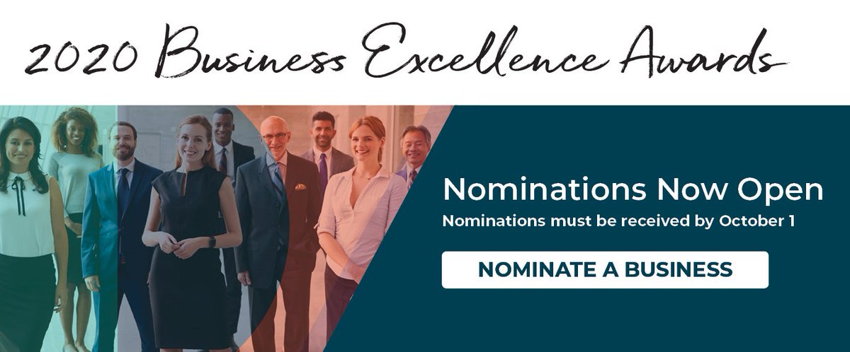 🚨Nominations for the Chamber’s 2020 Business Excellence Awards are now open! These awards recognize overall success and excellence of local area businesses and not-for-profit organizations! Learn more and nominate TODAY >> ow.ly/UN9g50vFTa1