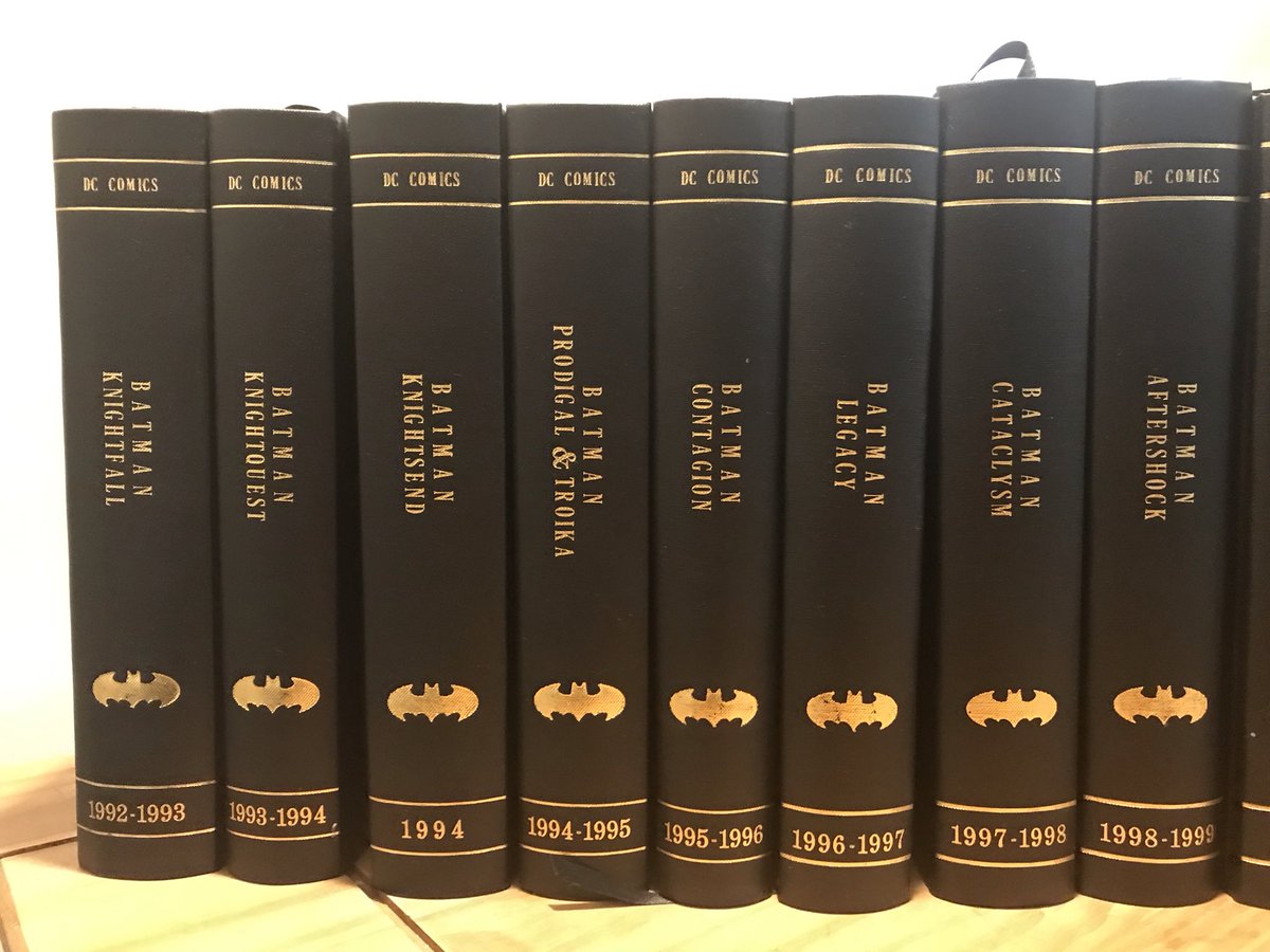 Talking_Joe's tweet photo. I talked about these on the show. Here's my, now 24 volume set, of Batman custom bound comics #comics #Batman #custombinding #dccomics https://t.co/BlIXAkrRJC