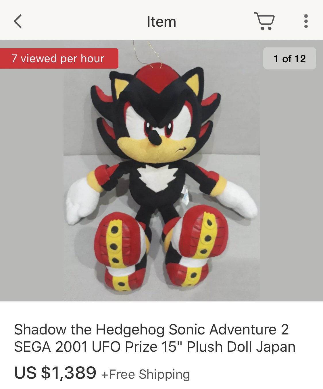 sonic adventure 2 shadow plush