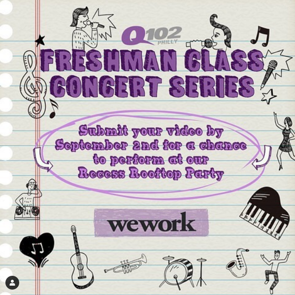 Q102Philly's tweet photo. These cover videos are AMAZING! You have until 9/2 to submit for our #QFreshmanClassConcertSeries & the best local artist will get to perform at our #RecessParty at @WeWork
Get the details! ➡️https://t.co/z12MbVadq6 https://t.co/VdvR5N74Am