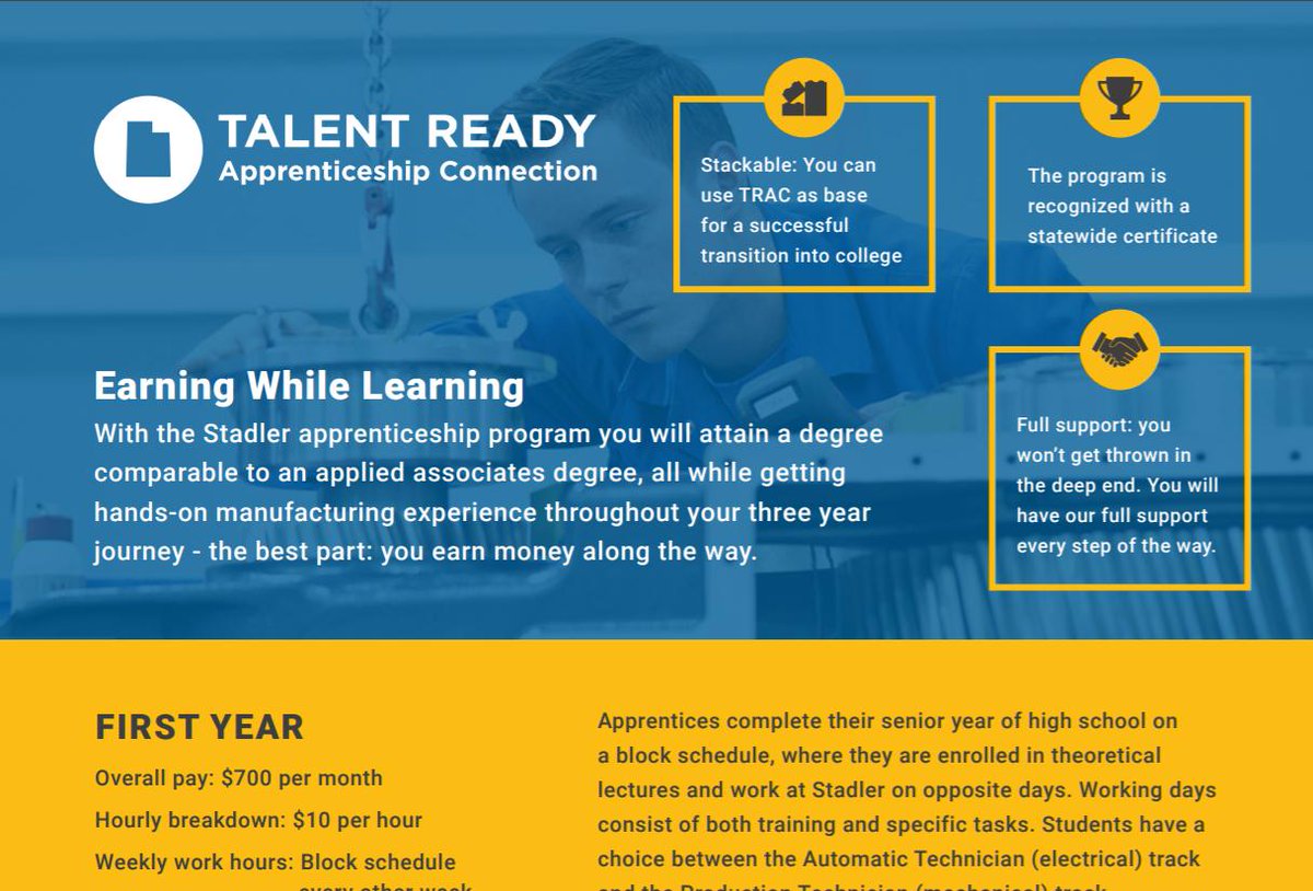 slcecondev's tweet image. Curious about how the #StadlerRail apprenticeship works? Here's a link to the #GOED #TalentReadyUtah info sheet: bit.ly/SLCC-Stadler-I…
We're here to help!
