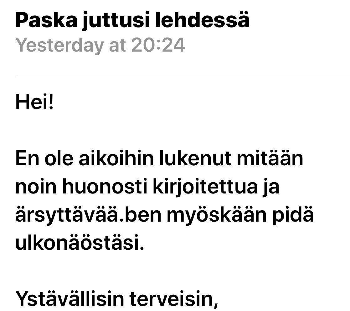 senjalarsen's tweet photo. Veikkaus-jutun jälkeen on sähköposti ollut pullollaan palautetta. Tämä nousee ehdottomasti ykköseksi. https://t.co/vTE1tBGdcI