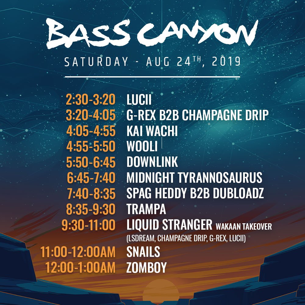 2019 Bass Canyon schedule