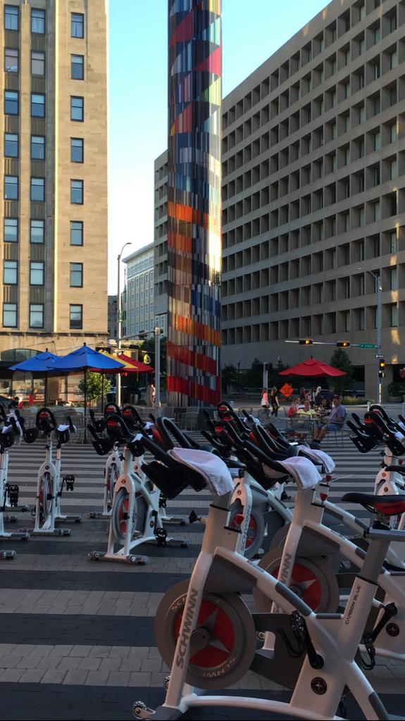 LNKflystudio's tweet photo. Save your spot for 45 minutes of flyride in Tower Square. Our once-a-year outdoor DJ ride is on August 31 at 8PM. Book your bike on MindBody! https://t.co/qA5m7BWf6Q