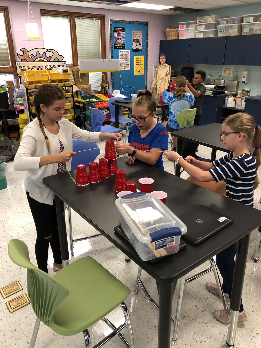 CreekviewSTEM's tweet photo. Stacking cups and working on teamwork!!@CreekviewIS https://t.co/36DYe3GUSq