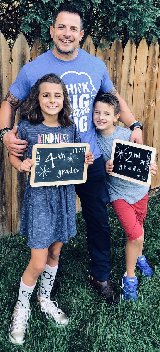 MrCourington53's tweet photo. First day of school for my crew! How do I have a 4th &amp; 2nd grader already? I want to slow down time. #dadasasprincipals #d58pride We 🧡 Lester! https://t.co/e8J2UBsv2t