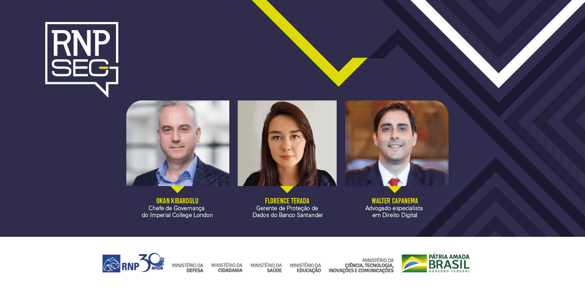 Rede_RNP's tweet photo. Líderes de segurança da informação vão se encontrar na próxima segunda (26) no #RNPSEG. O evento traz debates sobre a #LGPD. Confira os palestrantes convidados:

#RNP30Anos #FórumRNP2019 #RNPSEG #LGPD https://t.co/MwqobBUE7O