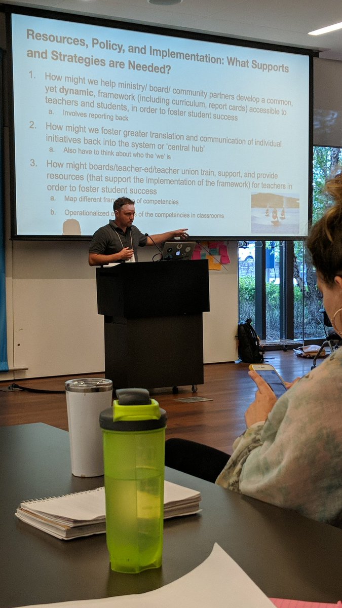 OttawaLouise's tweet photo. @stevenpfloyd presenting for our group #edtechwaterloo What resources, policy and Implementation:  supports and strategies are needed for 21st Century ready students https://t.co/GNPc0mKqyf