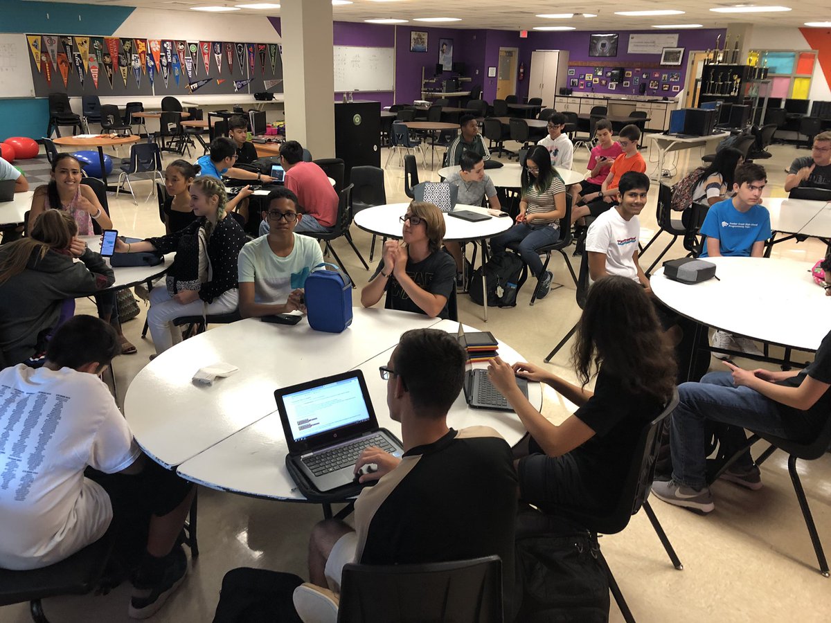 KyleDencker's tweet photo. Day 9: it’s after school and there are 30+ students here ready to learn more about algrothms.   Let’s launch the the 2020 Programming Team! #180DaysOfLearning @TCHSWolves https://t.co/NJuaXyKY86