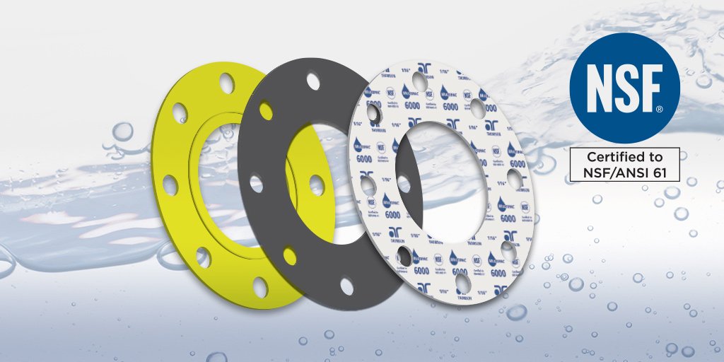 ARThomsonGroup's tweet photo. We're proud to be the first NSF-certified Gasket fabricator in North America. We offer a range of #AWWA and #NSF compliant #gaskets for potable water applications. #TPS #thomsonperformancesealing #sealingsolutions #potablewater #NSF61

https://t.co/HYt1K2dJWE https://t.co/OAwZg5xzRZ