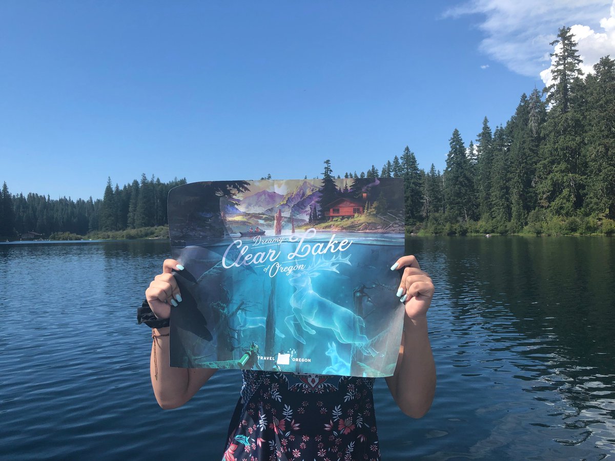 The magic of Clear Lake is on the newest set of Travel Oregon Only Slightly Exaggerated posters! Get yours today. #clearlake #visitwillamettevalley #orwinetrav