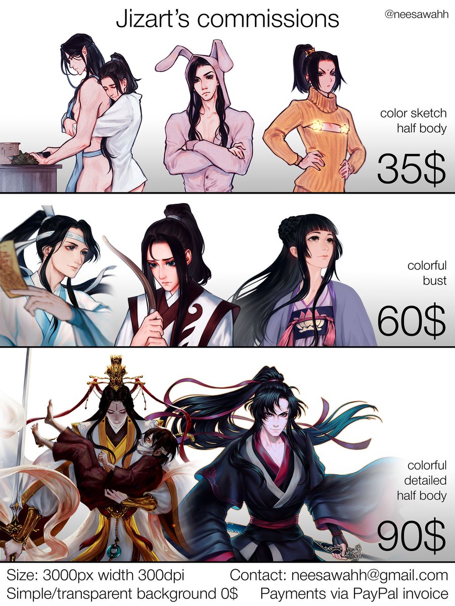 ✨COMMISSIONS ARE OPEN✨

I've 3 slots open. For details, please DM me here or email neesawahh@gmail.com ?

[RT are appreciated ♥ tysm!] 