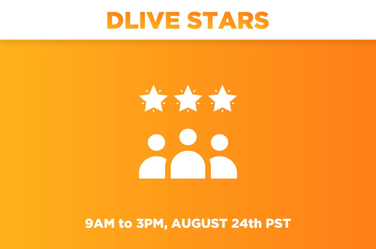 OfficialDLive's tweet photo. 🚀 Are you a DLive Star streamer?

From 9AM to 3PM August 24th PST during #DLiveHappyHour, every donation received on your channel will increase your chances of sharing up to $6,000!

Sign up for DLive Happy Hour now by visiting https://t.co/ST4WrDbkpp https://t.co/9mLUIgaVOI