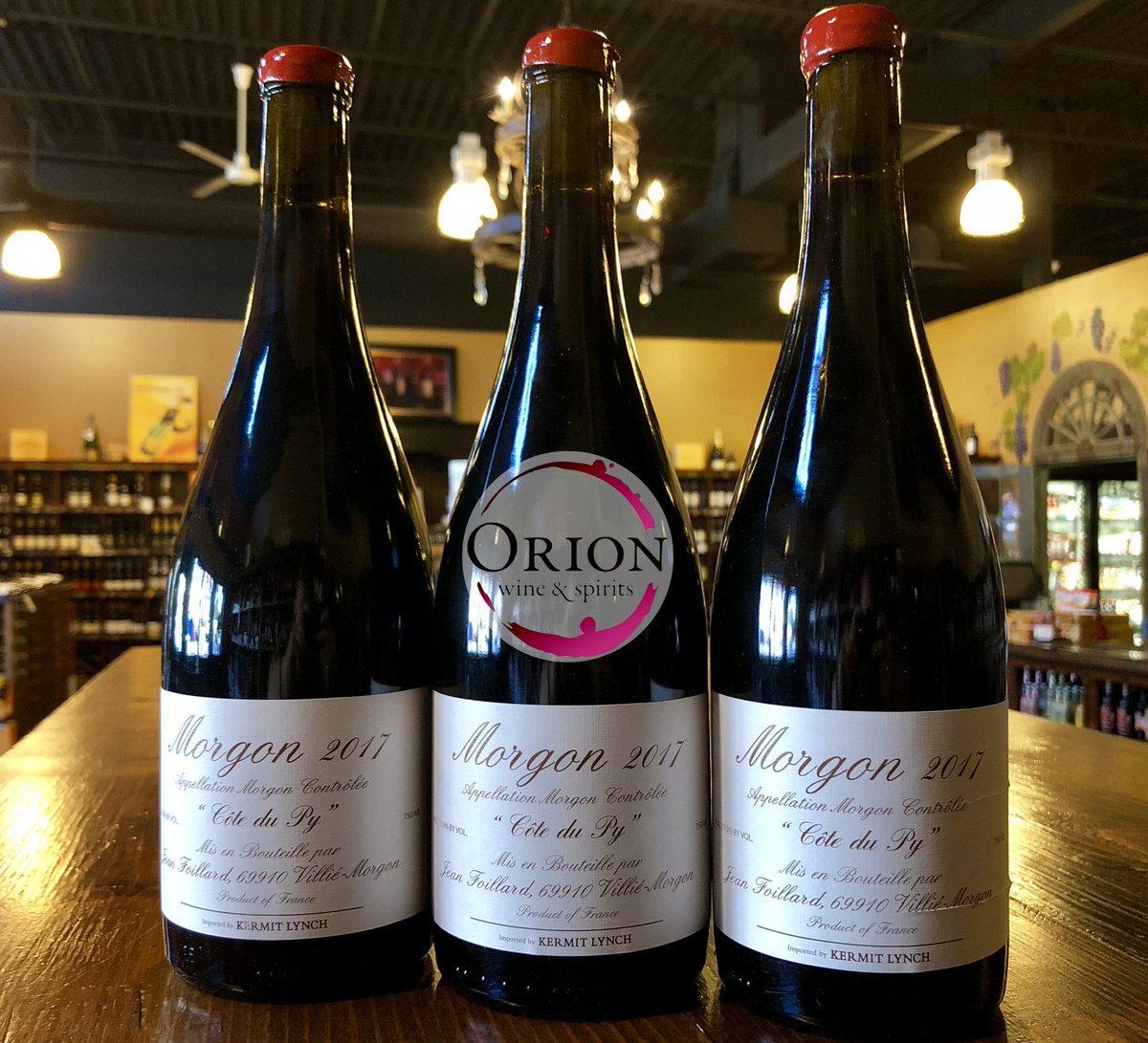 OrionMaryland's tweet photo. Join us Friday (8/23) from 4-7pm for a tasting w/ Tom Seymour! He'll showcase the exceptionally rare 2017 Morgon by Jean Foillard ~ only 3 cases were sent to MD &amp; we have ALL of them! Be sure to sample this 94-pointer as it won't last long 😎🍷 https://t.co/yraFIIwJb4
