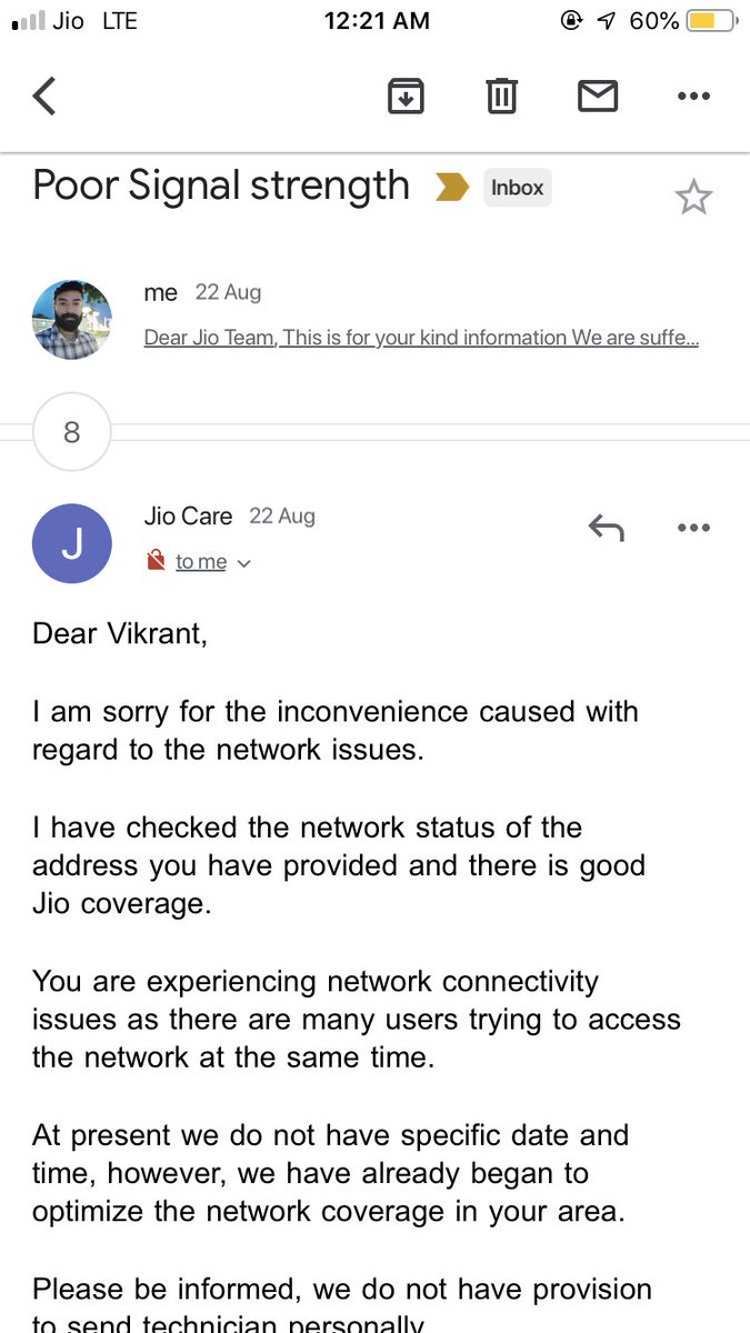 mcky_pathania's tweet photo. @JioCare are careless about customers problem, Even on mail replying network strength is good may be on particularly time user is more. For current time See my pics @reliancejio @PMOIndia @manojsinhabjp @DoT_India @nitaambani_ @ConsumersAffair @Consumer2Court https://t.co/0LmQobSe2a