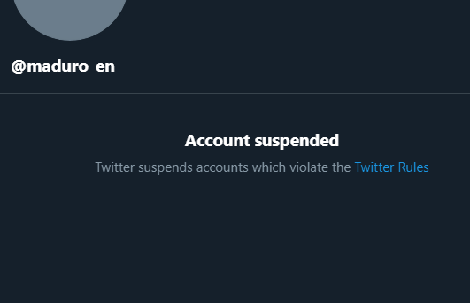 In the middle of the brazen campaign to silence Chinese voices which oppose imperialist media, Twitter has now also seen fit to suspend the official English language account of President Nicolás Maduro.