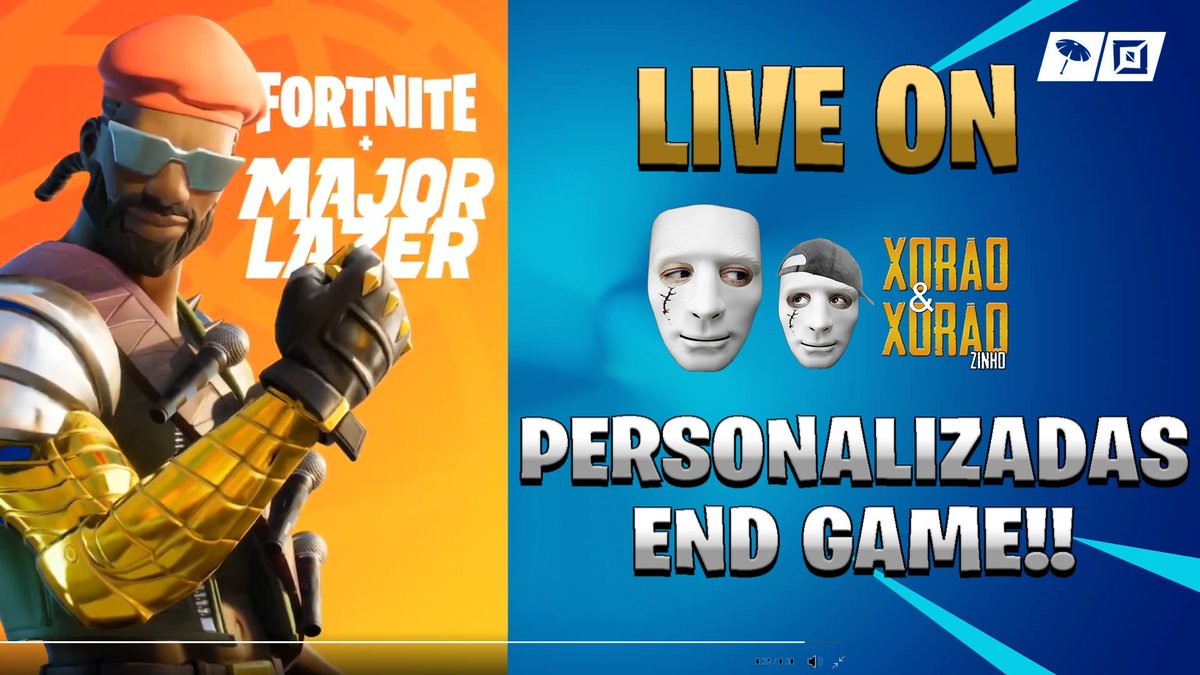 XoraoOnLine's tweet photo. LIVE ON!!
PERSONALIZADAS END GAME!!
#rumo4K no YT!!
https://t.co/lwkcTa9s5f
#Fortnite
#FortniteSeasonX https://t.co/oPE1IIsOnj