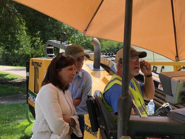 Thanks to the <a href="/fcc/">FCC</a>’s ACAM program, <a href="/GPC_updates/">GreatPlainsComm</a> is bringing fiber to Herman, NE. Here is ITTA President Genny Morelli with <a href="/bobdebrouxTDS/">Robert Debroux</a> from <a href="/tdstelecom/">TDS Telecom</a> watching construction crews bury fiber. #closingthedigitaldivide #ruralbroadband
