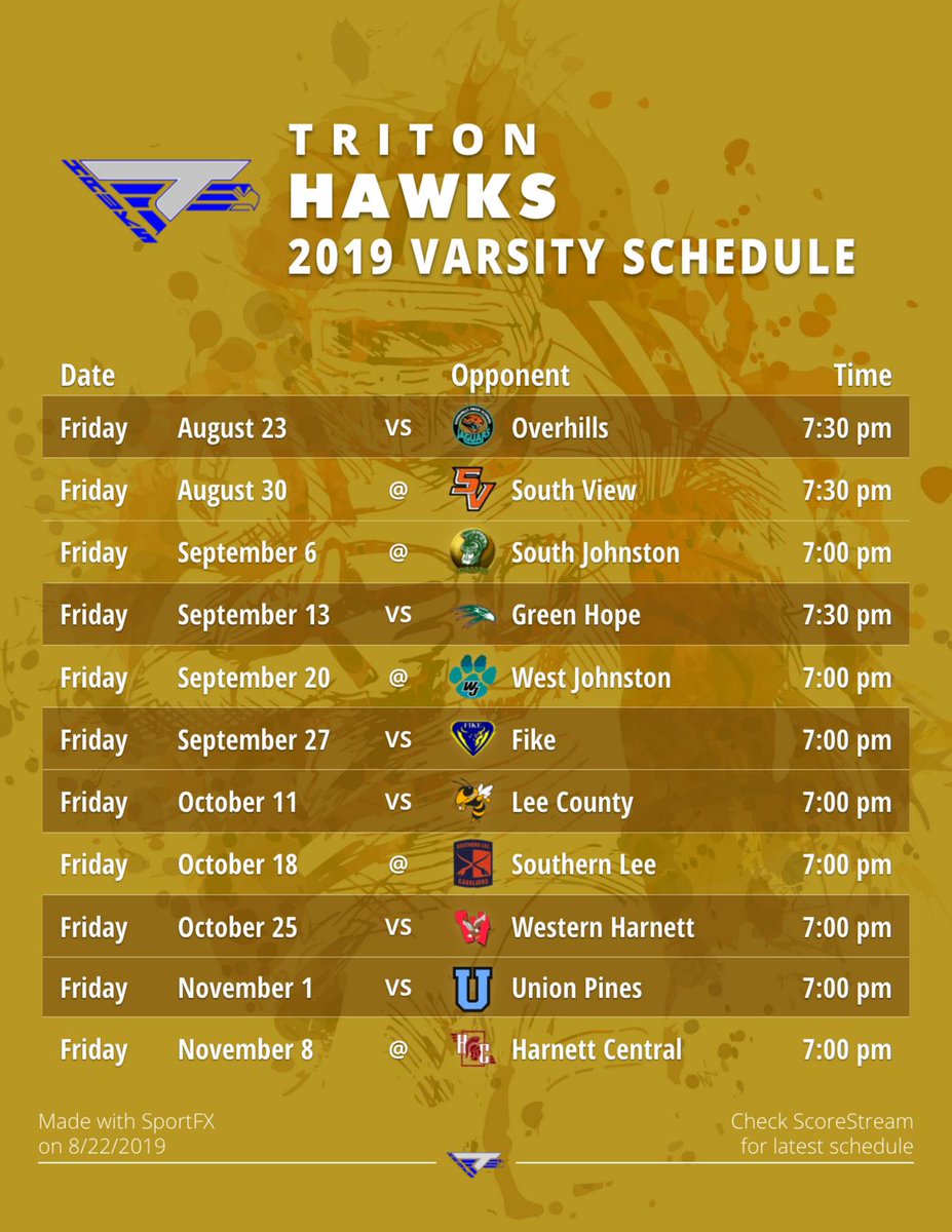 @TritonBlueCrew we teamed up with the AP and your schedule is done! Here is a 🏈 schedule I made with SportFX our new photo/video tool just for sports!  ➡️ scorestream.com/sportfx?rId=tws