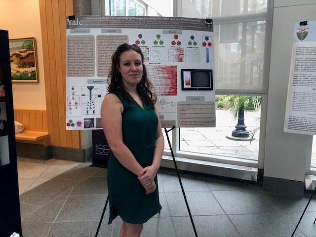 Yale_LabMed's tweet photo. The Yale Summer Enrichment Research Experience, coordinated by Dr.@VanessaScanlon, culminated with an engaging poster session @YaleMed by @GatewayNewHaven students Michael Vargas Vera and Katie Barden yesterday! https://t.co/KXTFLKWSMY