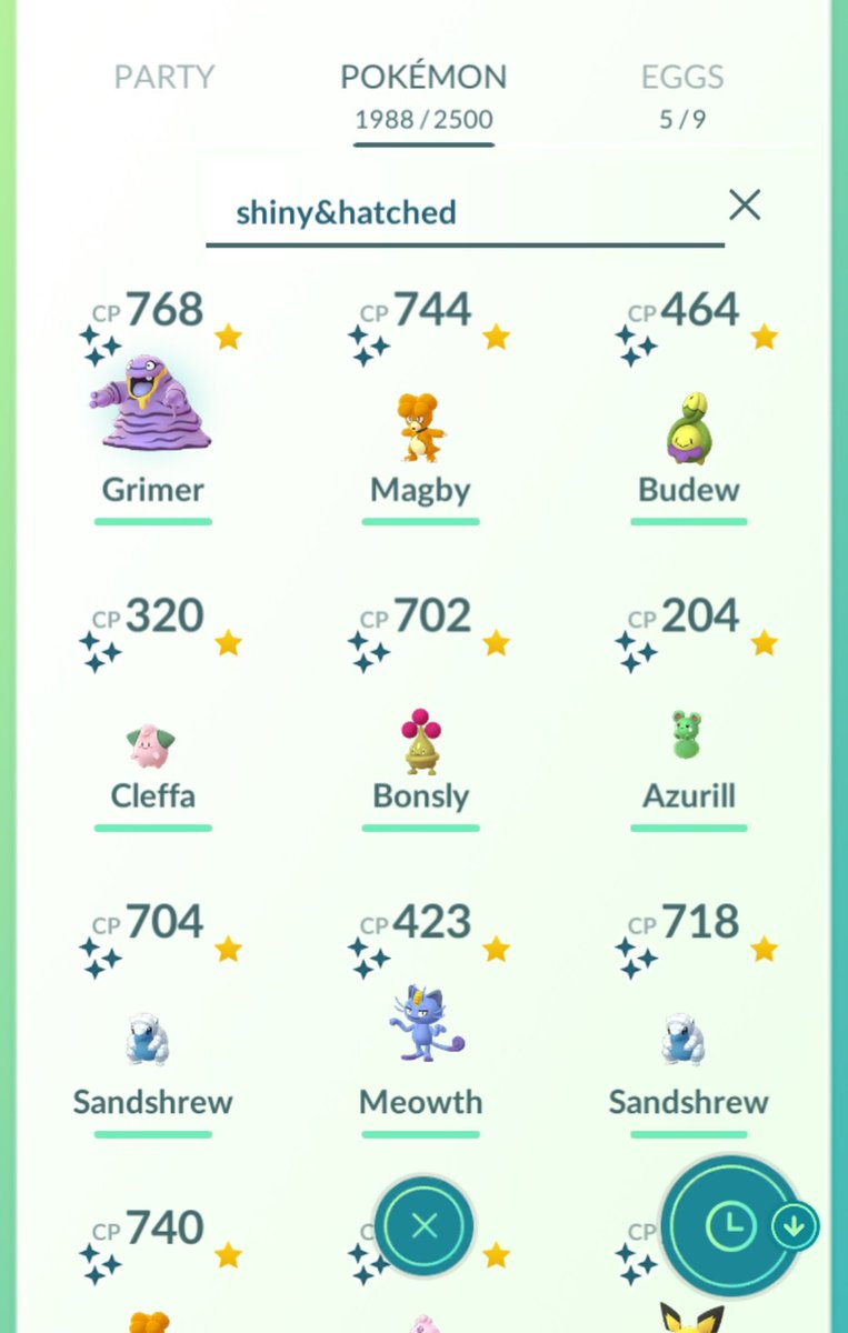 geekyemoKun's tweet image. Here am sharing whatever shiny i got hatched during the gift event pretty much i got fuckin lucky 30 gifts per day 😍🎁

Hatching #Bonsly, #AlolanGrimer, and #Budew was the best thing 😢😍

#Pokemon #PokemonGO #shundo #shiny #ポケモンGO