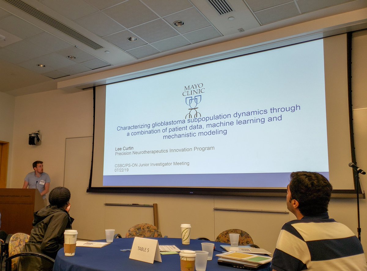 kwsingleton's tweet photo. @LeeCurtin leads with a pop-talk, followed by poster, on work at @PNTLab to characterize tumor subpopulations from biopsy data for the #csbcpsonji2019 meeting @NIH. https://t.co/ofh4mk9S46