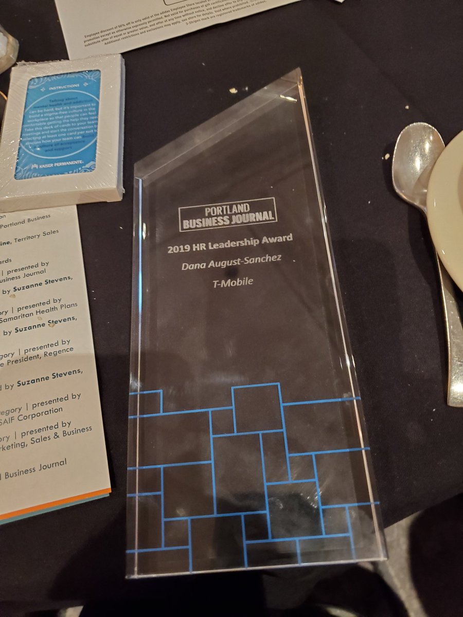 So proud of Dana for receiving the HR Leadership award from the Portland Business Journal! She does T-Mobile proud!! <a href="/DAugust99/">Dana Oliver</a> #1HR #winningallthethings