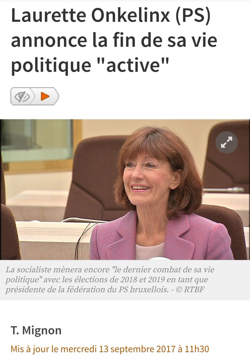 2017... <a href="/LOnkelinx/">Lesley Onkelinx</a> annonçait la fin de sa carrière politique, pour laisser la "place aux jeunes", affirmant: "la politique a besoin de nouveaux visages qui doivent incarner de nouveaux enthousiasmes et nouveaux espoirs". ➡️ On est d’accord. Et donc ? 🤨