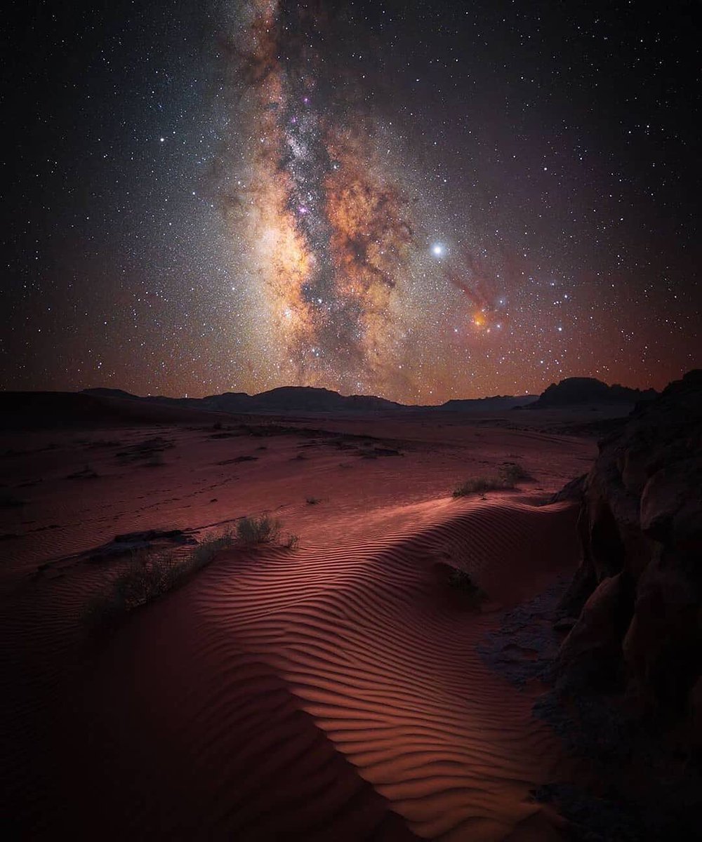 AvatarDomy's tweet photo. The Desert under the Milky Way https://t.co/VKQ4DHxkDT