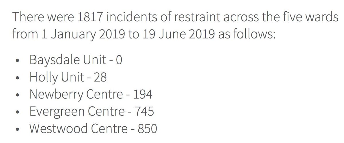 sarasiobhan's tweet photo. And back to the @CareQualityComm inspection of @TEWV child and adolescent wards. There were 1817 incidents of restraints in the first 6 months of this year. https://t.co/x0Xx1JEPD1