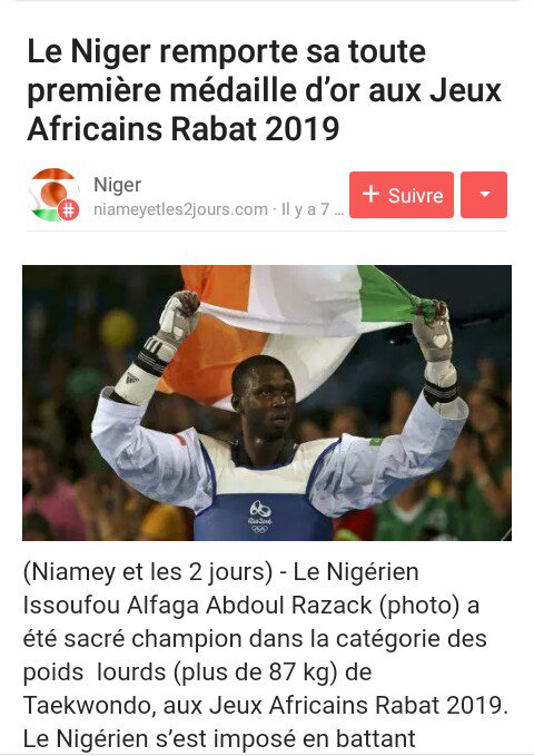 Le Nigérien Alfaga fait la fierté du sport nigérien.