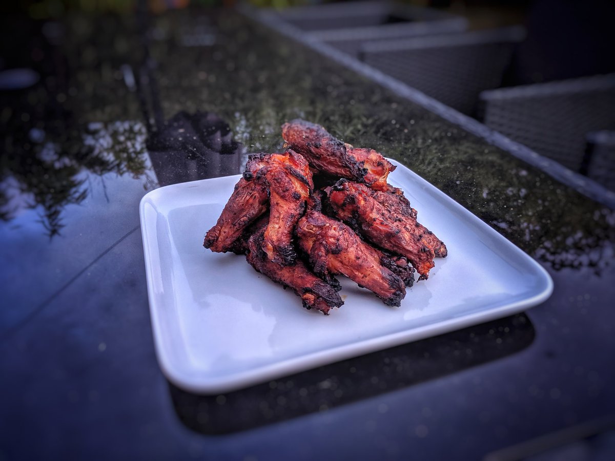 love2bbquk's tweet photo. First up tonight were some chicken wings using the @theribman Holy Fuck rub. Thanks to @RubClubUK for sending a sample through. First time trying this and really liked the rub. Nice heat but not over the top. Used the #bbqvortex again and a cherry chunk from @SmokewoodShack #bbq https://t.co/uSgn2DFDZt