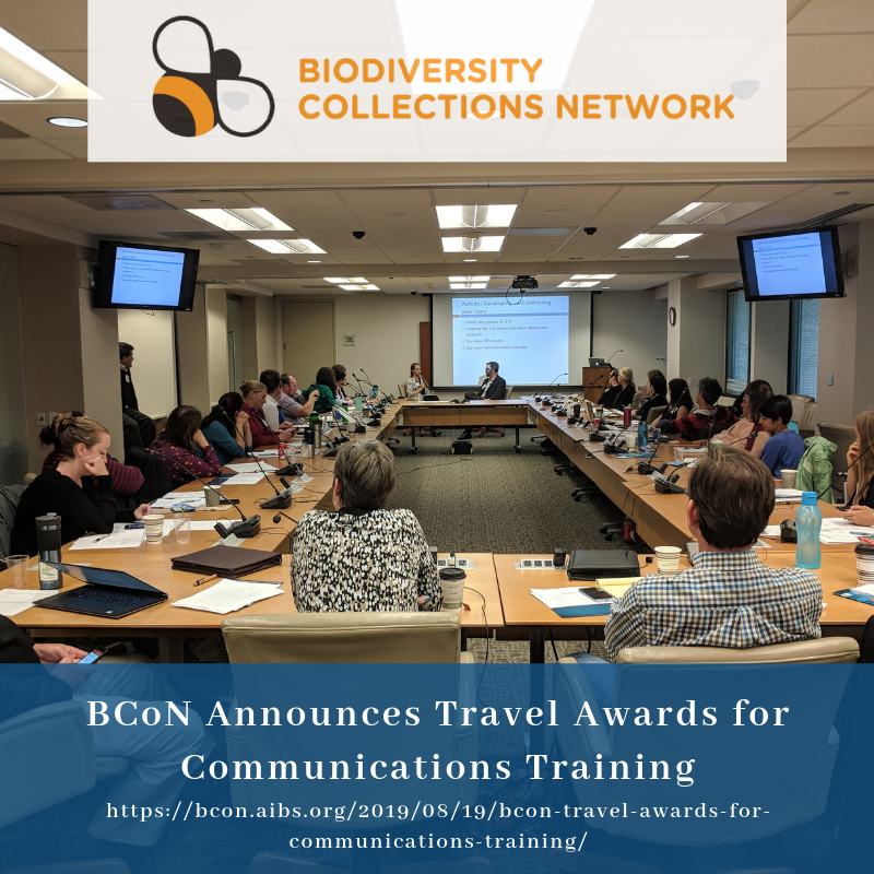BioCollNetwork's tweet photo. #ICYMI BCoN has travel support for early career #biodiversity-related scholars to participate in the next #AIBS Communications Training Boot Camp for Scientists. Apply now, applications due soon.https://t.co/WpV77rZu1f @SPNHCEPC @NSCAlliance #collectionscount #museum https://t.co/EitmuXXPuT