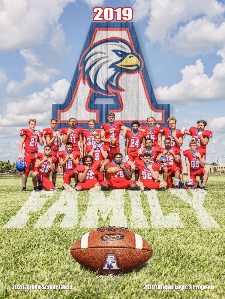 SC_Apollo_FB's tweet photo. The 2019 Program cover featuring this years Apollo seniors! 🔥🔥🔥

8 Days Until Game Day! https://t.co/MXCQ4RM0vO