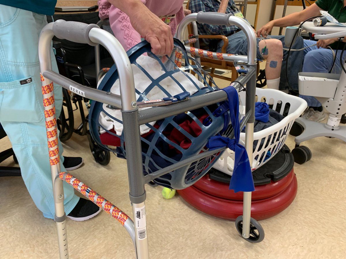 Tmc On Twitter Who Knew A Laundry Basket A Walker And Some Strategically Placed Therabands Could Be Used To Simulate A Washer And Dryer Occupationaltherapy Eldercare Https T Co N6ixurzehf