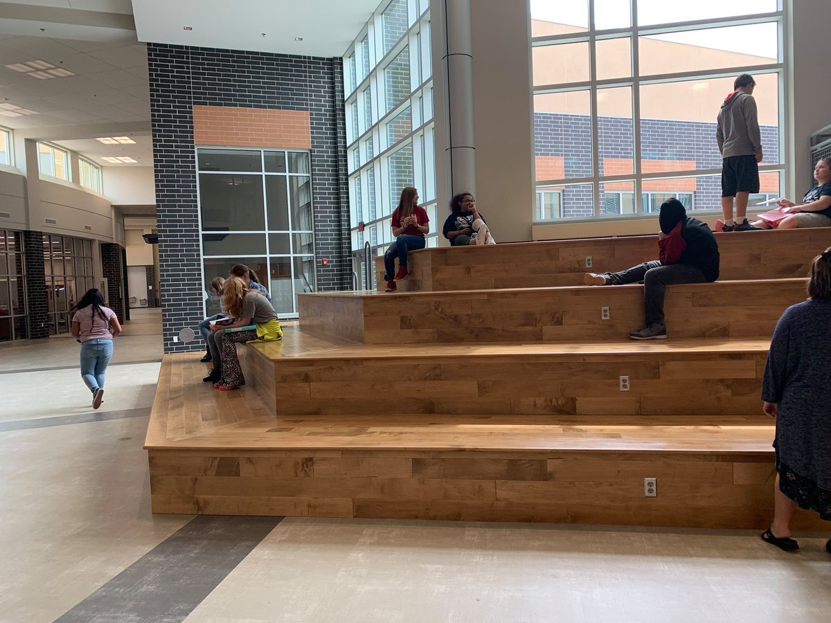 lpcscnews's tweet photo. Our students at the intermediate and middle school are having a great time utilizing these new steps as a space to study and complete their homework! #flexiblelearningspace https://t.co/cq5t7z0fwC