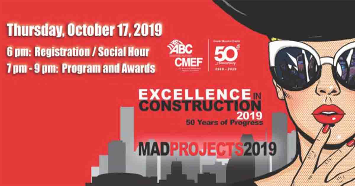Join ABC Greater Houston as we recognize outstanding ABC member projects and the men and women who built them. Projects recognized were evaluated on safety, execution of design, craftmanship, attention to detail, and use of construction technology. bit.ly/eicawards2019