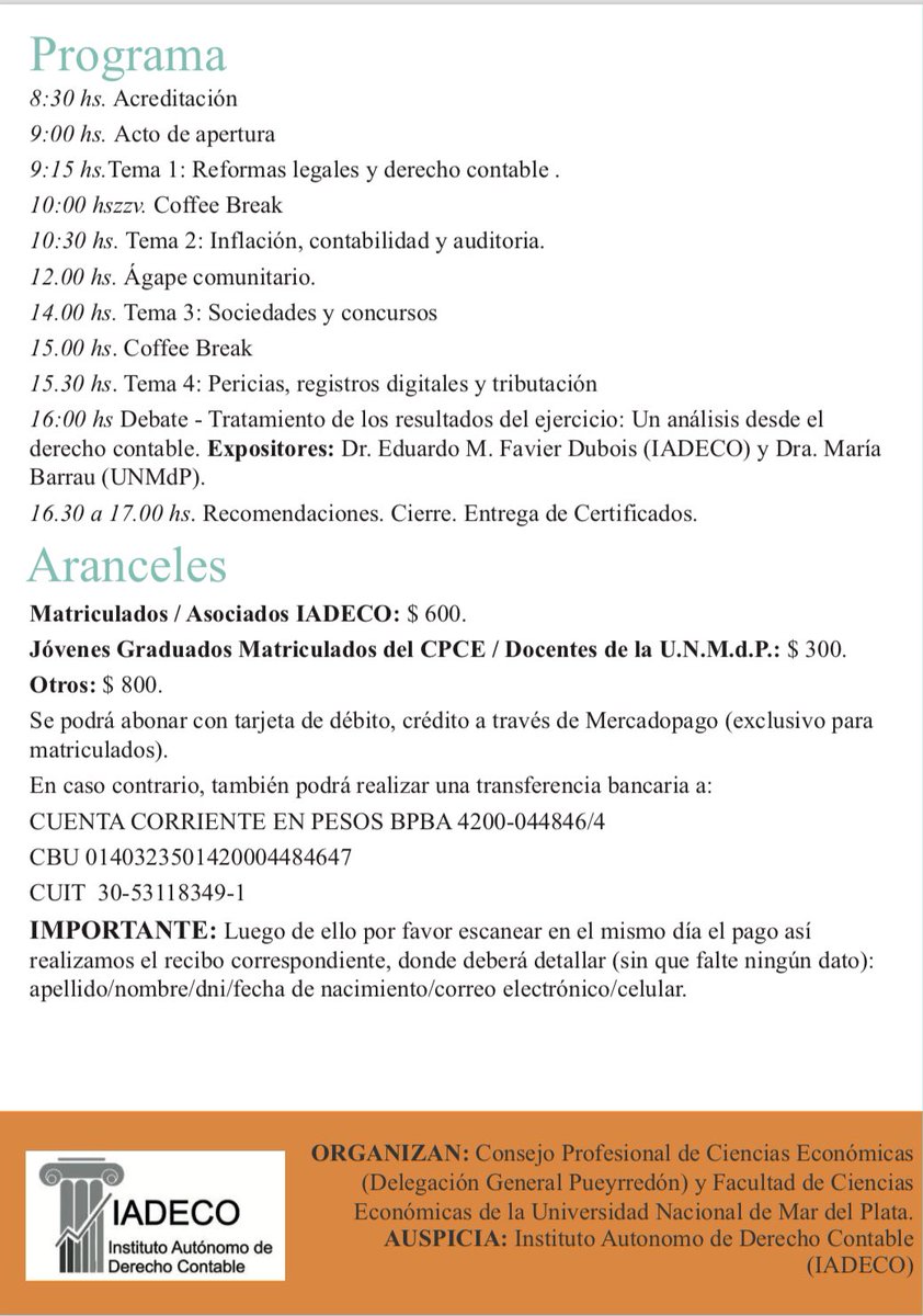 popritkin's tweet photo. Jornada de #DerechoContable
27/9 Mar del Plata https://t.co/DocOn9skgA