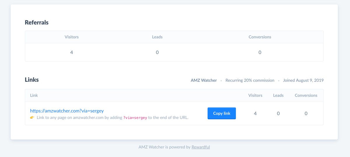 Made an affiliate program for AMZ Watcher. It just became so much easier to share the product with your audience and get rewarded for it